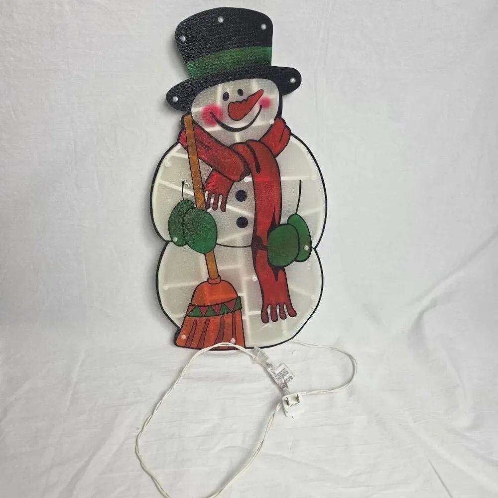 Vintage Light-Up Snowman Window Decoration 22”